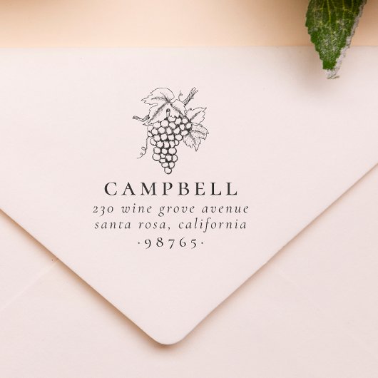 ヴィンテージワインブドウ家族名差出人住所 セルフインキングスタンプ