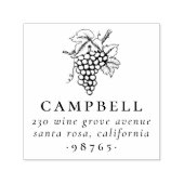 ヴィンテージワインブドウ家族名差出人住所 セルフインキングスタンプ (デザイン)