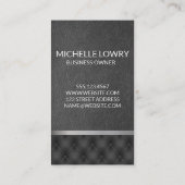 ヴィンテージワインボトルとガラススケッチ |レザー 名刺 (裏面)