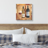 ヴィンテージワインボトルとワイングラス キャンバスプリント (インサイチュ (寝室))