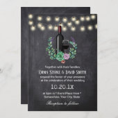 ヴィンテージワインボトルシャルボードエレガントな結婚式 招待状 (正面/裏面)