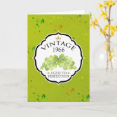 ヴィンテージワインラベル誕生日 カード (黄色い花)
