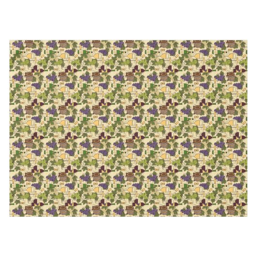 ヴィンテージワインヴィネヤードブドウつる植物 パターン（の模様が）ある テーブルクロス (正面(横))