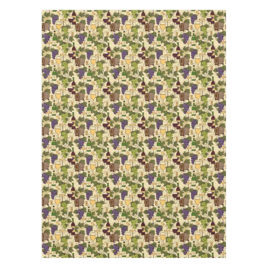 ヴィンテージワインヴィネヤードブドウつる植物 パターン（の模様が）ある テーブルクロス (正面)