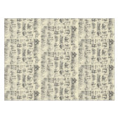 ヴィンテージワイン醸造ブドウ畑パターン テーブルクロス (正面(横))