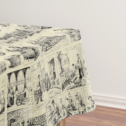 ヴィンテージワイン醸造ブドウ畑パターン テーブルクロス (インサイチュ)