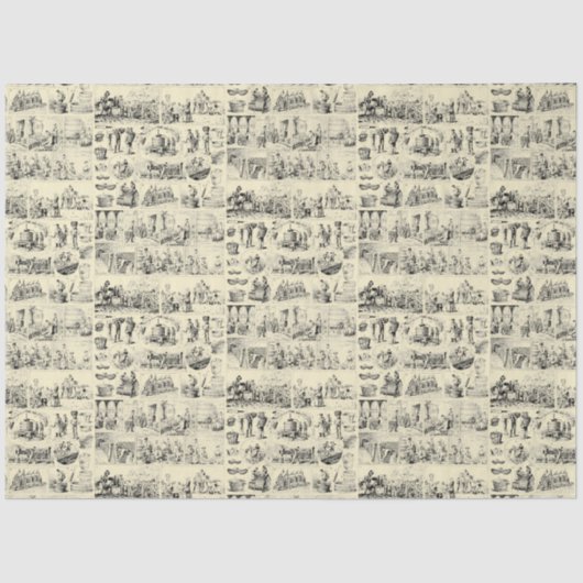 ヴィンテージワイン醸造ブドウ畑パターン 薄葉紙 (正面)