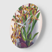 ヴィンテージワイン&イエローオーキッドオドントグロスサムクスピダ ラージ壁時計 (傾斜)