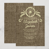 ヴィンテージワゴンホイール結婚式招待状 招待状 (正面/裏面)