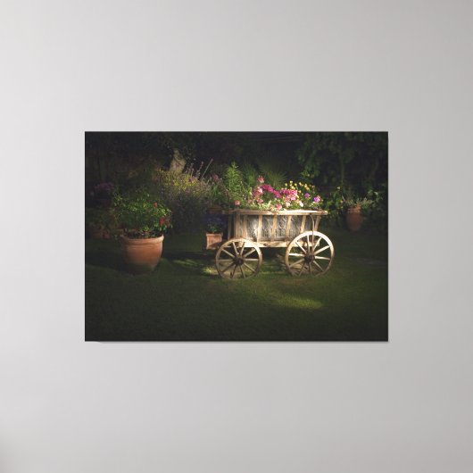 ヴィンテージワゴン(花) キャンバスプリント (正面)