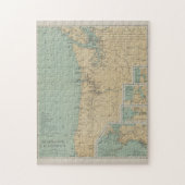 ヴィンテージワシントンとオレゴンのライトハウスの地図(1898) ジグソーパズル (縦)