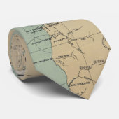 ヴィンテージワシントンとオレゴンのライトハウスの地図(1898) ネクタイ (ロール)