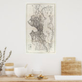 ヴィンテージワシントンの地図 ポスター (キッチン)