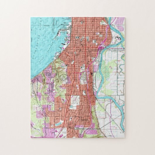 ヴィンテージワシントンの地図(1953年) ジグソーパズル (縦)
