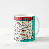 ヴィンテージワシントン地図マグカップ コーヒーマグカップ (正面右)