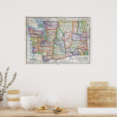 ヴィンテージワシントン州の地図 ポスター (キッチン)