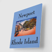 ヴィンテージワシントン広場、ニューポート、ロードアイランド スクエア壁時計 (傾斜)