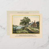 ヴィンテージワシントン生誕地ゴールドフォイルポストカード 箔シーズンポストカード (正面/裏面)