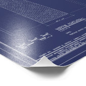 ヴィンテージワシントン記念碑ブループリントポスター フォトプリント            (角)