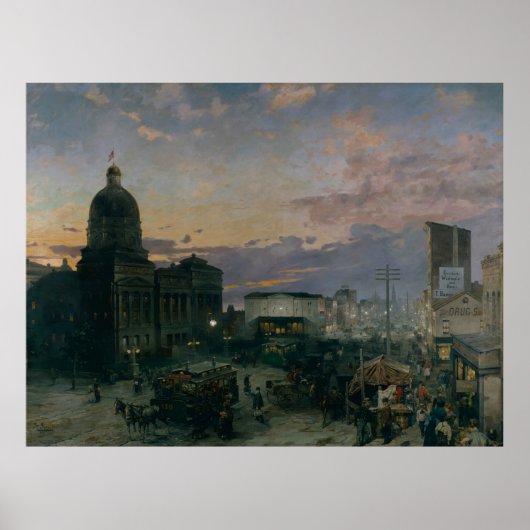 ヴィンテージワシントン通りインディアナポリス ポスター (正面)