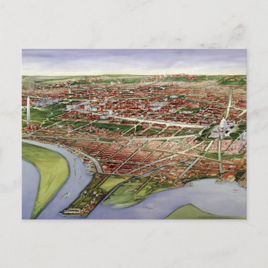 ヴィンテージワシントンD.C.の写真地図(1901) ポストカード (正面)