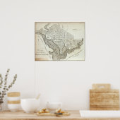 ヴィンテージワシントンD.C.の地図(1794) ポスター (キッチン)