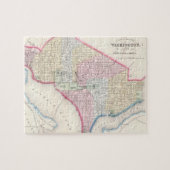 ヴィンテージワシントンD.C.の地図(1864年) ジグソーパズル (横)