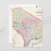 ヴィンテージワシントンD.C.の地図（1864年） ポストカード (正面/裏面)