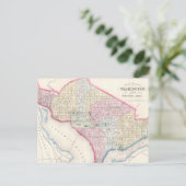 ヴィンテージワシントンD.C.の地図（1864年） ポストカード (スタンド正面)