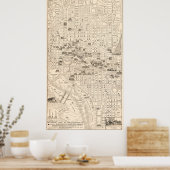 ヴィンテージワシントンD.C.の地図（1914年） ポスター (キッチン)