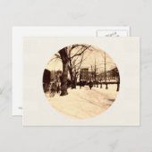 ヴィンテージワシントンDcの雪のクリスマス シーズンポストカード (正面/裏面)