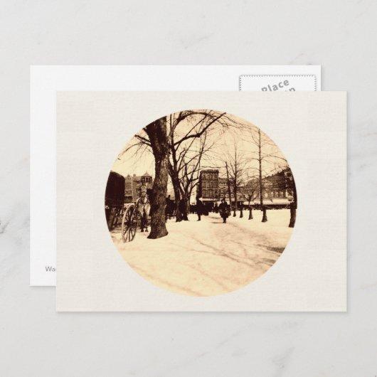 ヴィンテージワシントンDcの雪のクリスマス シーズンポストカード (正面/裏面)