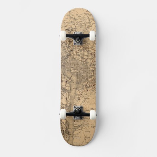 ヴィンテージワシントンDCエリアの地図(1865) スケートボード (正面)