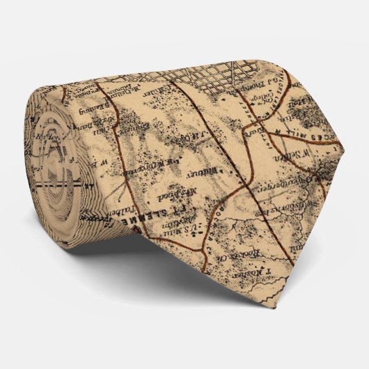 ヴィンテージワシントンDCエリアの地図(1865) ネクタイ (ロール)