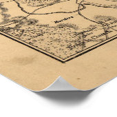 ヴィンテージワシントンDCエリアの地図(1865) ポスター (角)