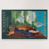 ヴィンテージワシントンDCトラベルイラストレーション ジグソーパズル (横)