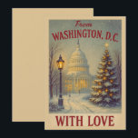ヴィンテージワシントンDCラブクリスマス シーズンカード<br><div class="desc">この祝ヴィンテージ「From Washington, DC With Love」のフラットクリスマスカードとスタイルのシーズン。美しく懐かしい雪のイラストレーションとクラシックレトロな魅力を備えたフラットカードは、休日の挨拶や季節のメモ、またはキープサクミニプリントとしても最適。メッセージでパーソナライズし、首都のハートからの暖かさを広げる!</div>