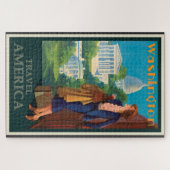 ヴィンテージワシントンDC旅行イラストレーション ジグソーパズル (横)