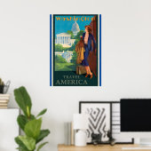 ヴィンテージワシントンDC旅行イラストレーション ポスター (ホームオフィス)