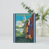 ヴィンテージワシントンDC旅行イラストレーション ポストカード (スタンド正面)