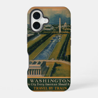 ヴィンテージワシントンDC旅行ポスター iPhone 16ケース