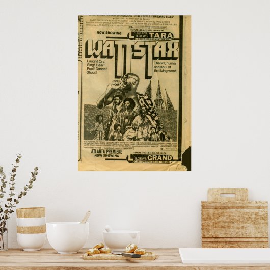 ヴィンテージワットスタックスエフエメラムービープレミア1973 ポスター (キッチン)