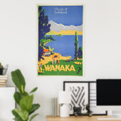 ヴィンテージワナカニュージーランドレイクランドトラベル ポスター (ホームオフィス)