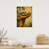 ヴィンテージワニの接写 ポスター (キッチン)