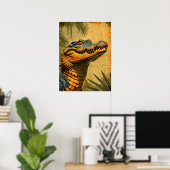 ヴィンテージワニの接写 ポスター (ホームオフィス)