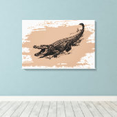 ヴィンテージワニ キャンバスプリント (インサイチュ (ウッドフロア))