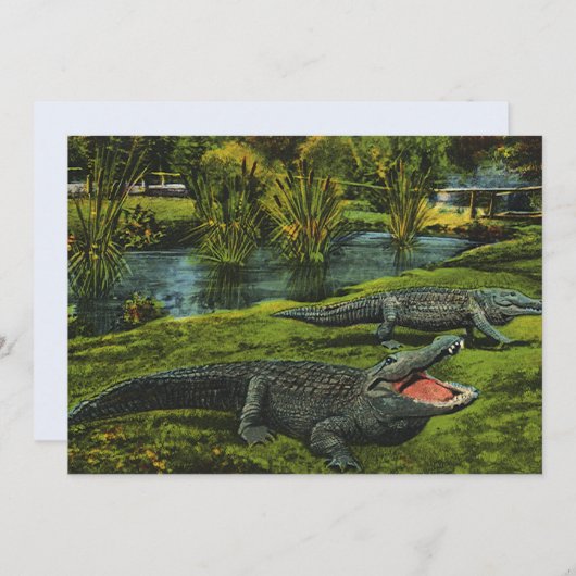 ヴィンテージワニ、海洋生物爬虫類動物 (正面/裏面)