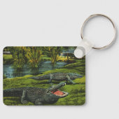 ヴィンテージワニ、海洋生物爬虫類動物 キーホルダー (正面)