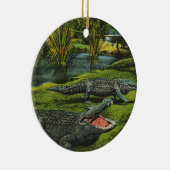 ヴィンテージワニ、海洋生物爬虫類動物 セラミックオーナメント (右)