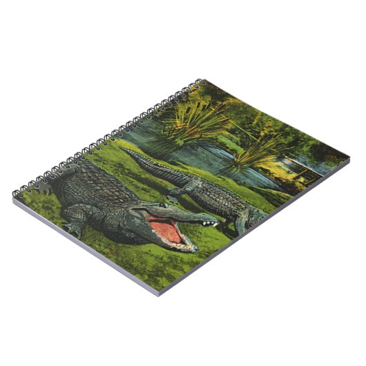 ヴィンテージワニ、海洋生物爬虫類動物 ノートブック (左側)